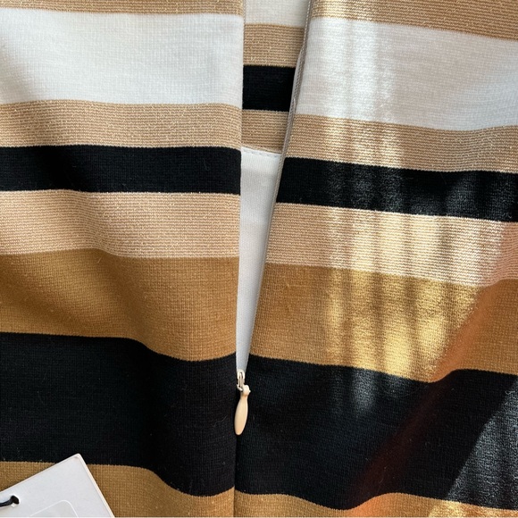 NWT Calvin Klein | Gold Sparkle Taupe and Black Body-con Sheath Dress Sz 4 - Picture 7 of 14